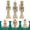 Unpainted Nutcracker Soldier Wooden Soldier Ornament DIY Painting Nutcracker Soldier Figurine for Christmas Decoration Holiday Gift