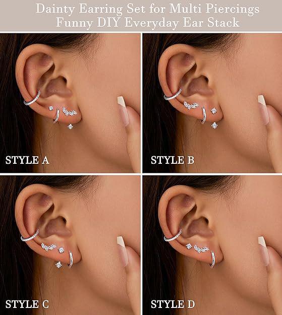 Gold-Plated Brass Hoop Earrings Fashion Set - European & American Design