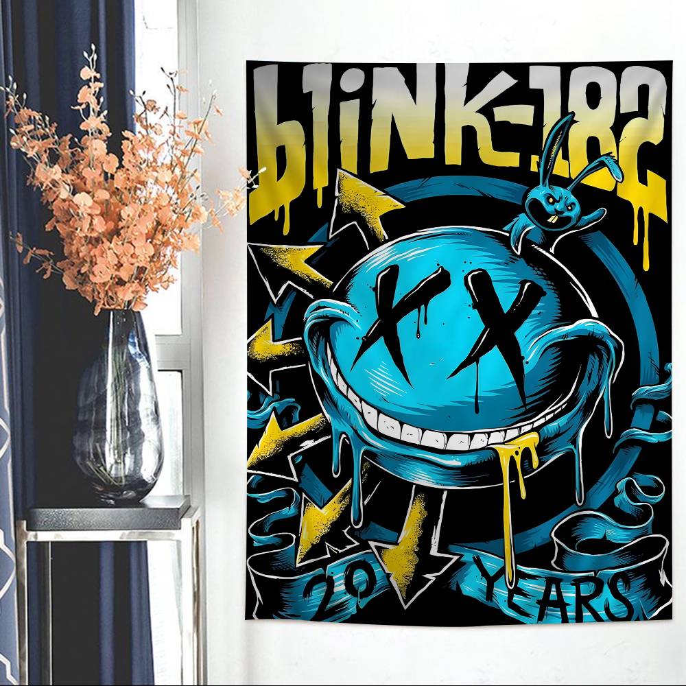 BBlink 182 Rock Band Colorful Tapestry Wall Hanging Bohemian Wall Tapestries Mandala Wall Art Decor