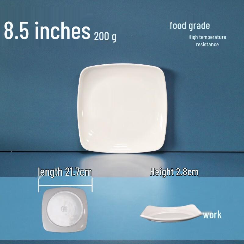 LIJIA FITMENT Melamine Square Dinner Plates (5-Pack)