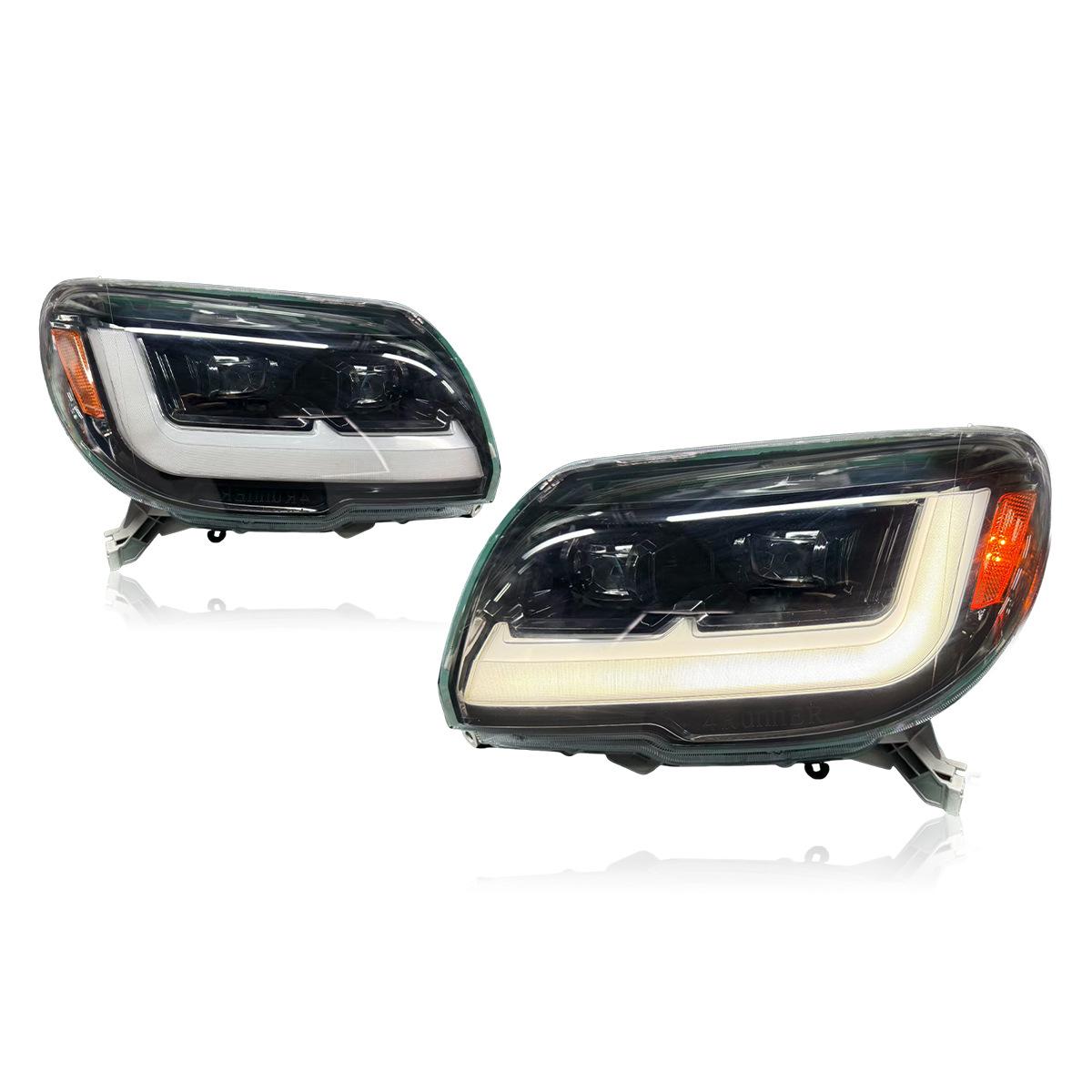 Compatible 06-09 Toyota 4Runner LED Daytime Running Lights with Flowing Turn Signal Headlight Assembly.