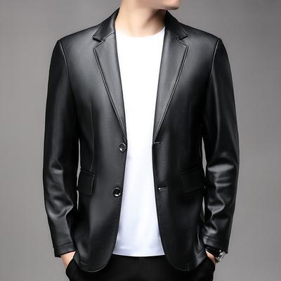 Terno masculino coreano slim fit fashion jaqueta de negócios casual motocicleta jaqueta de couro masculina