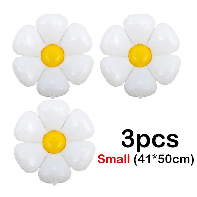 White Daisy Flower Balloons Multi Size Sunflower Foil Balloon Plumeria Helium Ball for Birthday Wedding Party Decor Baby Shower