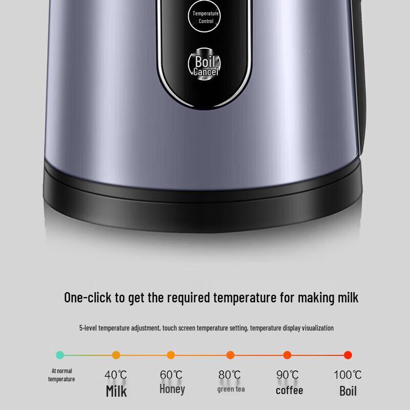 SUPOR 1.7L 316L Stainless Steel Multi-Temp Electric Kettle CN Plug (adapter Included)