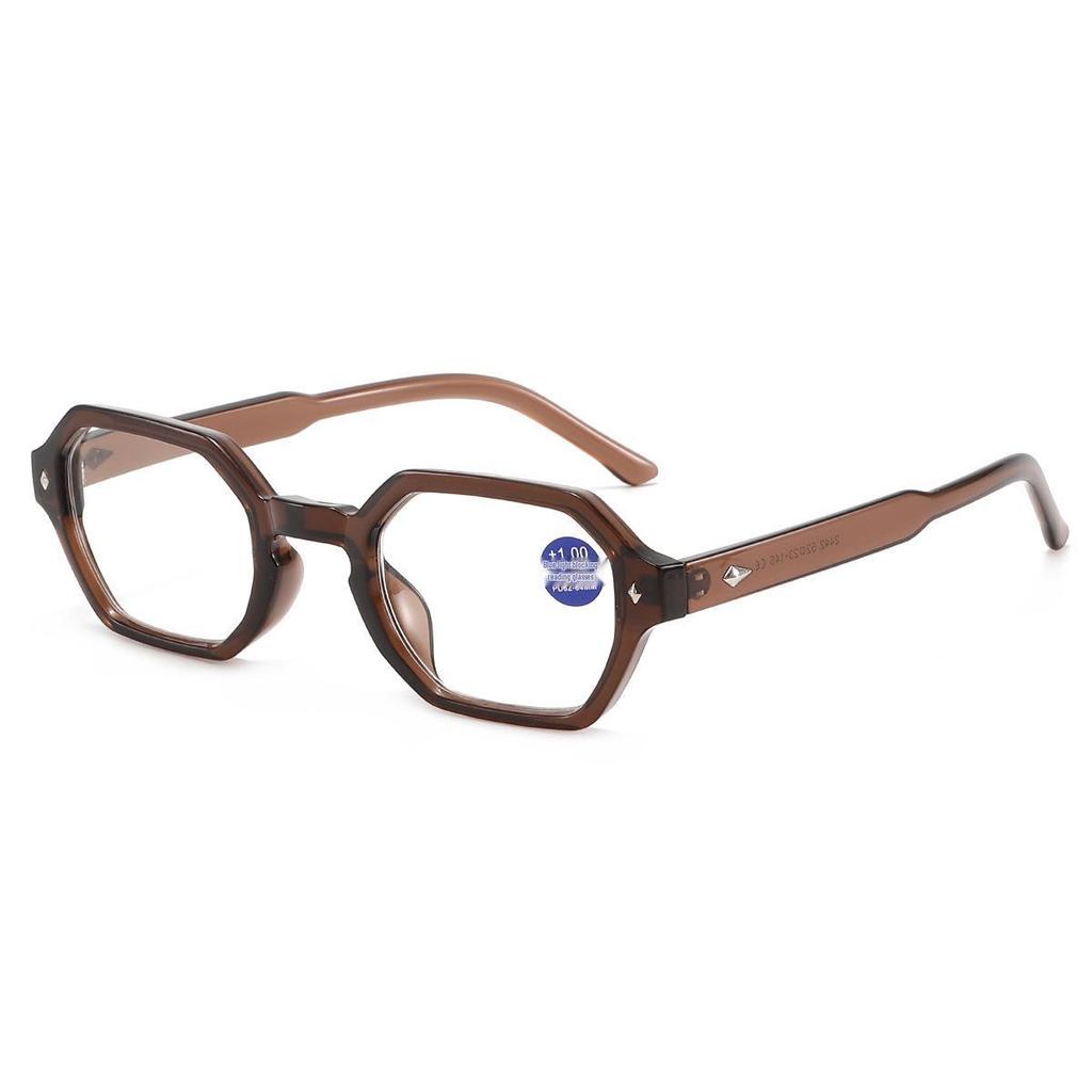 Anti-Blue Light Polygonal Retro Unisex Reading Glasses for Seniors