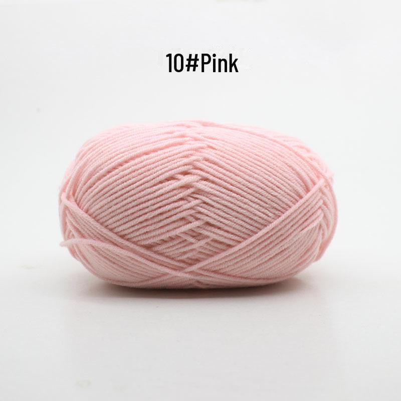 4 Strands Medium Thick Milk Cotton Yarn for Hand-Woven Baby Projects