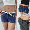 PU Leather Waist Belt with Pin Buckle Harajuku Rivet Waist Belt Woman Girls Jeans Dresses Skirt Coat Thin Waistband