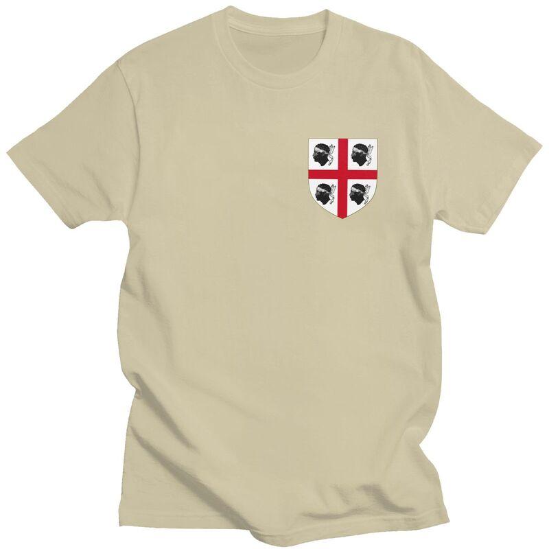 Custom Coat Of Arms Of Kingdom Of Sardinia Flag T Shirt for Men Pure Cotton Casual Tee Short Sleeves Tshirt Loose Fit Clothing