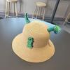 2025 New 3D Cute Bear Kids Dinosaur Cartoon Sun Hat UPF50+ Wide Brim Straw Summer Beach Cap For Baby Boys Girls Sun Protection