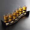 Tequila Shot Glass Set with Glass Holder (Pont Du Monde) (12 Cups + Wooden Cup Holder)