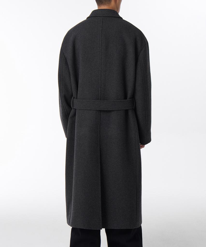 Musinsa Standard Wool Blend Maxi Balmacaan Robe Coat [Charcoal Grey]