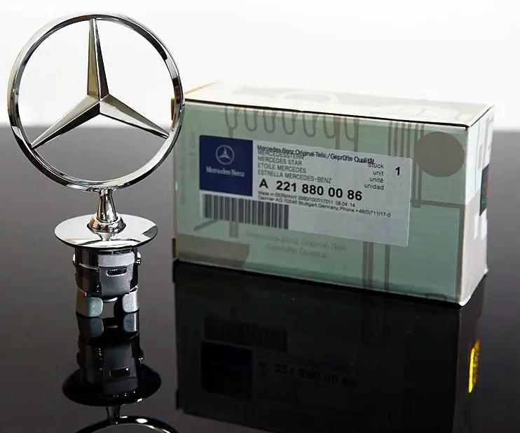 Zinc Alloy Car Front Hood Emblem Bonnet Label Badge Decal Sticker Mercedes Benz W204 W210 W220 W212 C180 C200 C E S Class FB1
