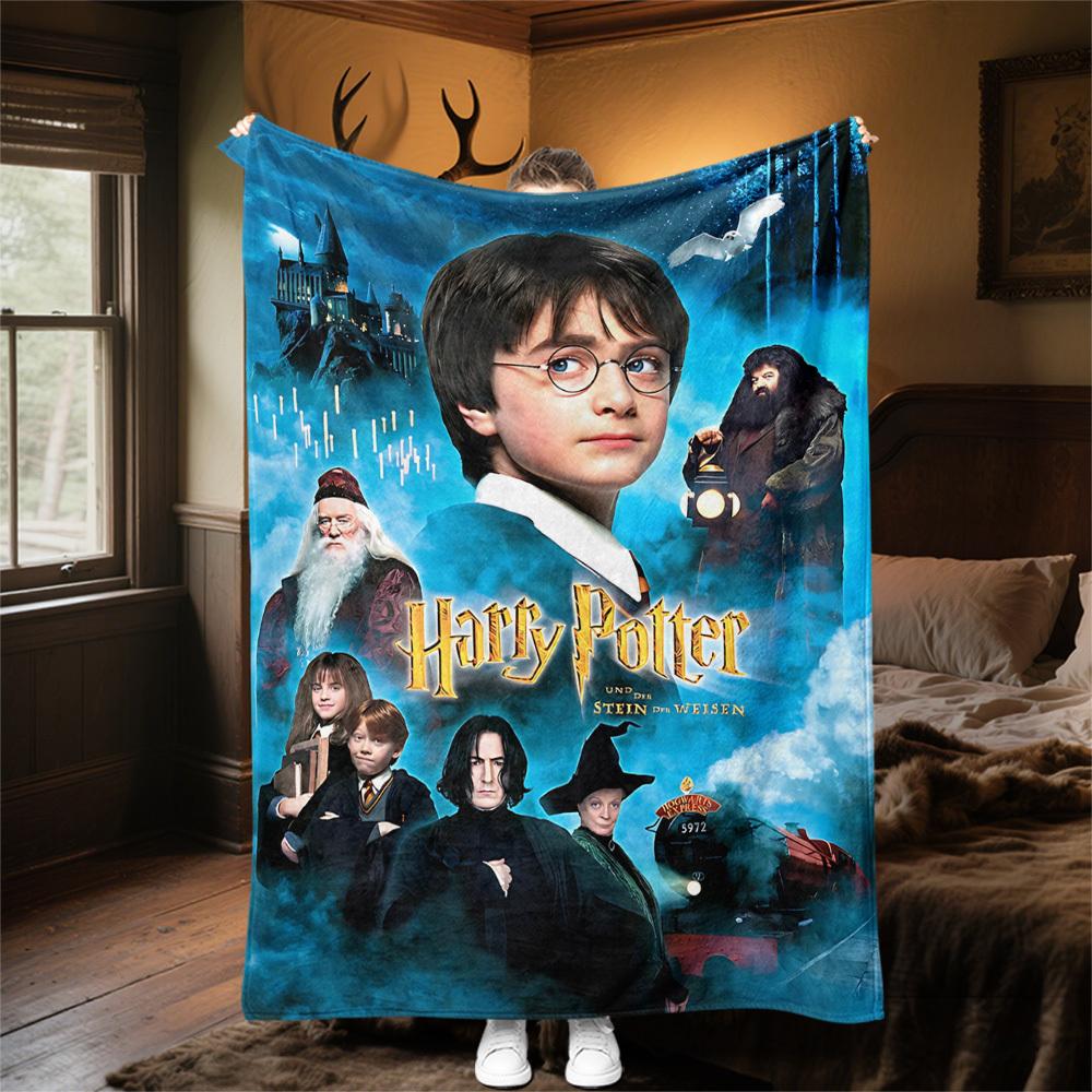 1 pezzo Harry Potter, Hogwarts, Magia Coperta Plaid in Flanella da Esterno per Tutte le Stagioni Morbida Calore, Arredamento per la Casa 1031232