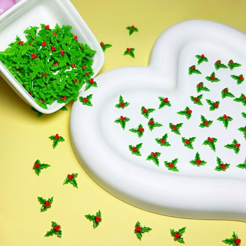 30/60pcs Christmas Leaf Nail Art Decorations Festive Glitter Accessories Manicure and Pedicure Holiday DIY Nail Design Supplies