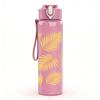 1PC Golden Dry Leaf Minimal Texture Print 750ml Color Plastic Sports Water Bottle Leakproof Flip Straw Lid Suitable for Sports Office Home Use