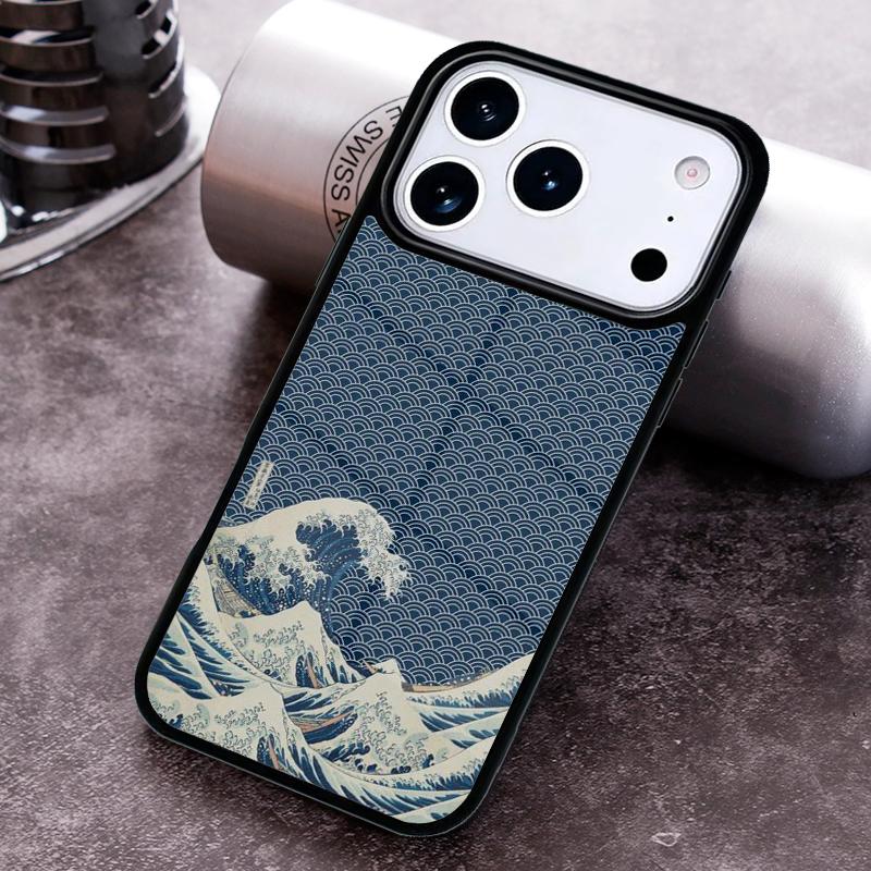 Japanese Wave Art Phone Case for iPhone 17 16 15 Pro Max Air 14 13 12 11 Plus Shockproof Cover