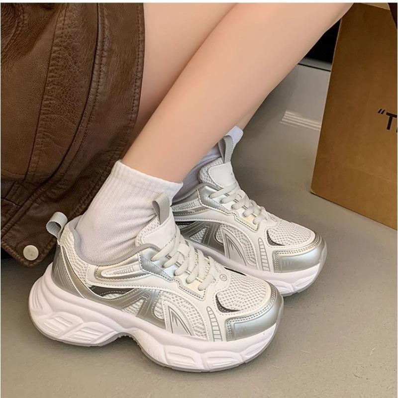 Platform dad shoes women's spring and autumn new casual sports shoes mesh breathable running shoes