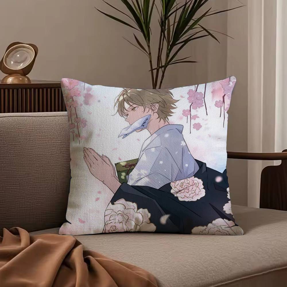 N-NatSUme's Bo-ok of Friends Anime Pillow Case Anti-dustmite Pillowcase Invisible zipper silky short plush Sofa cushion cover