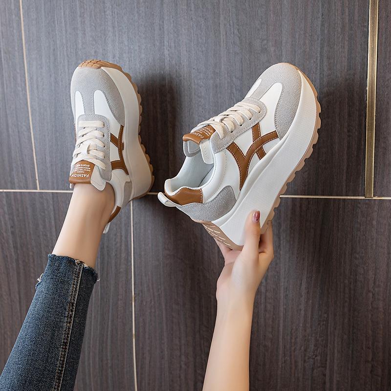 Inner Heightening Women's Shoes Autumn Muffin Shoes Platform Soles Velvet Versatile Leisure Sports