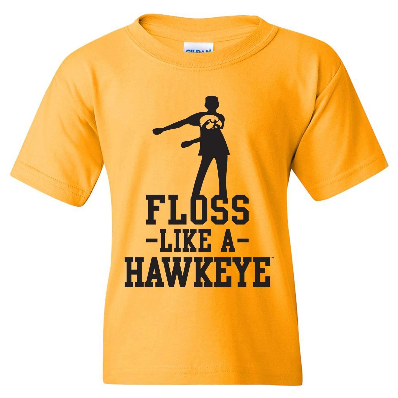 Floss Like a Hawkeye - Collegiate Sports Team Youth Basic Tee - Gold S