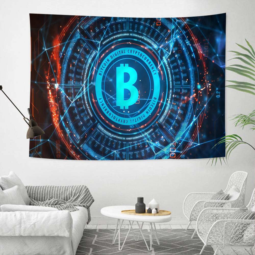 Crypto Currency Colorful Tapestry Wall Hanging Cheap Hippie Wall Hanging Bohemian Wall Tapestries Mandala Wall Hanging Sheets