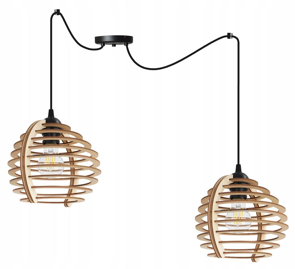 Hanging Lamp, Ceiling Chandelier, Wooden, Led Lampshade