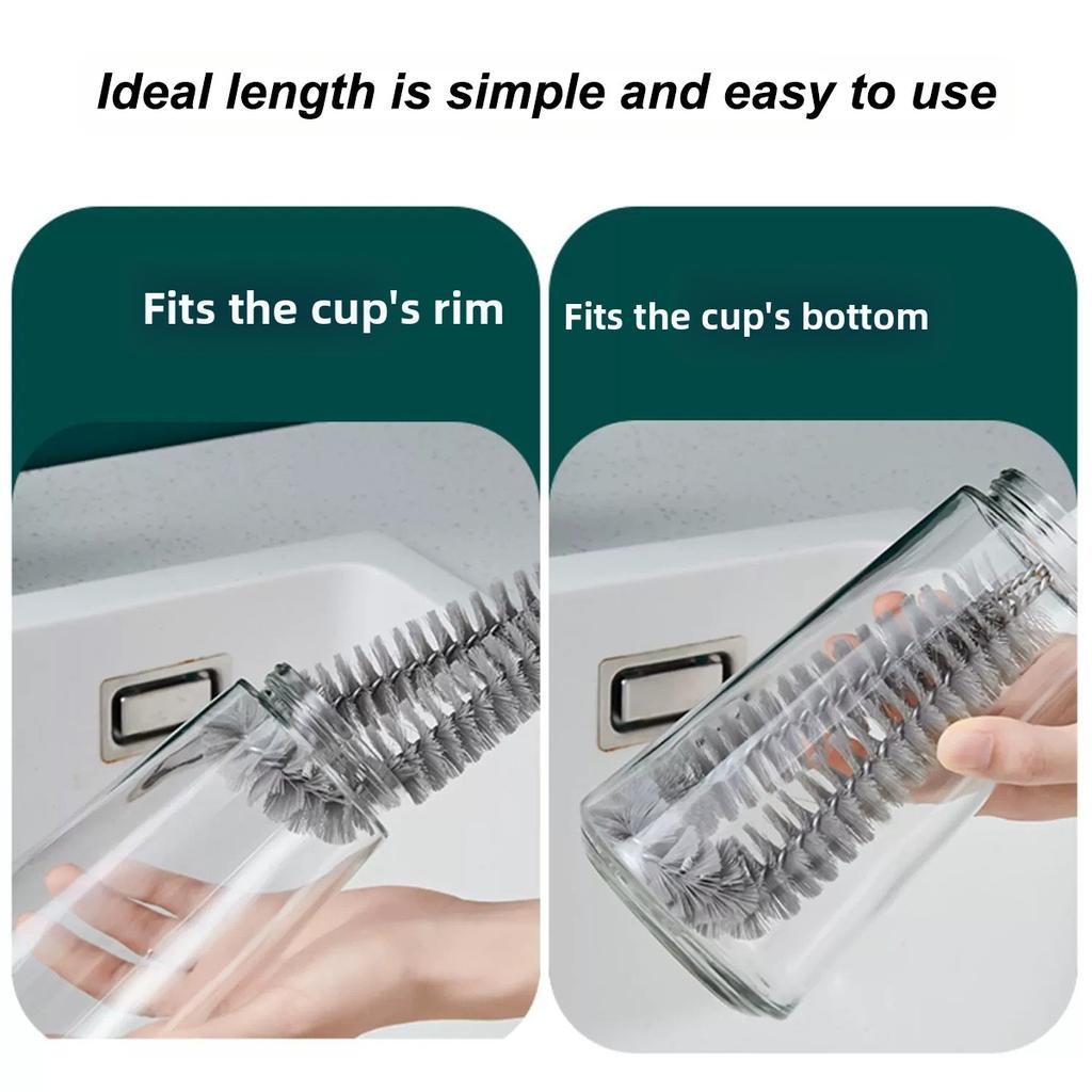 Long Black Bottle Cleaning Brush for Kitchen and Dining Room Perfect for Baby Bottles, Sports Bottles, Glassware, Cups, Glasses