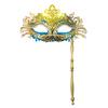 Fancy Dress Party Eyewear Mask Metal Handheld Stick Half Face Venetian Masque Rhinestones Women Mask Prom Ball Masquerade