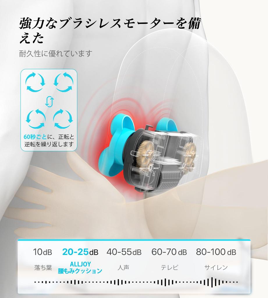 Almofada de Massagem ALLJOY para Lombar e Rigidez 3 Velocidades Bidirecional Omoplata Almofada Saudável para Costas para e Presente Dor, Relaxamento, Acupressão,