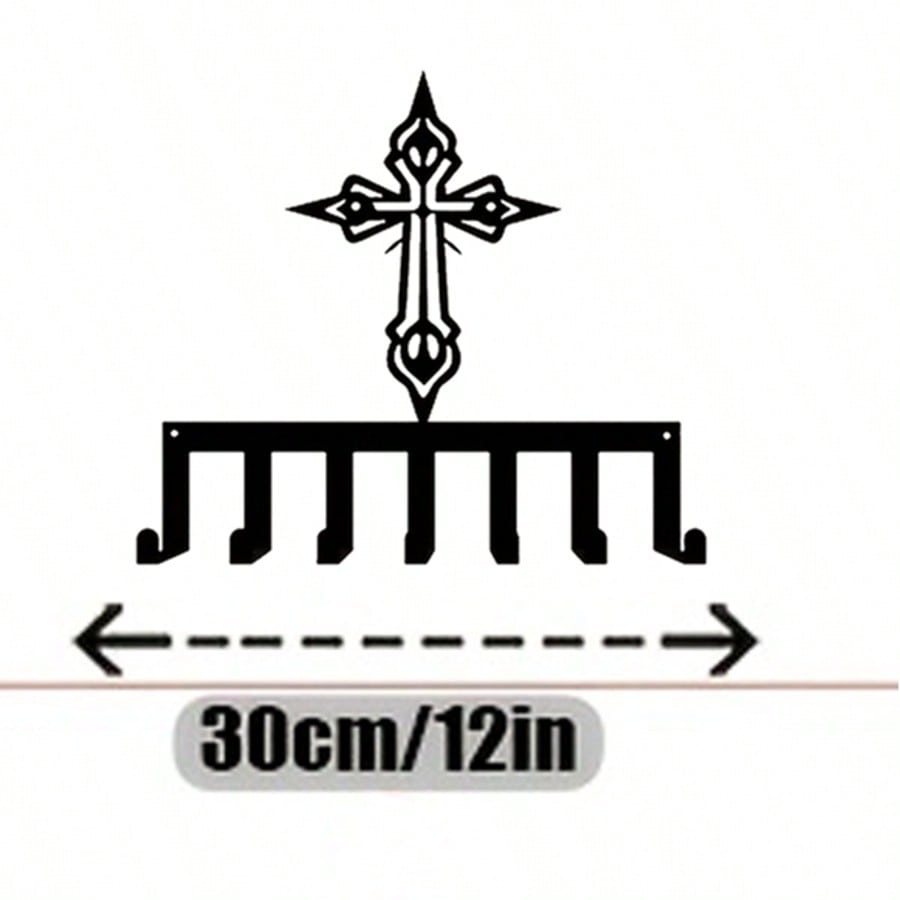 

Vintage Metal Wall Cross Key Hanger with 7 Hooks