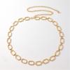Geometry Oval Waist Chain for Women Girl Body Chain Jewelry Belly Chain Adjustable Dress Chain Belt Waist Accessories