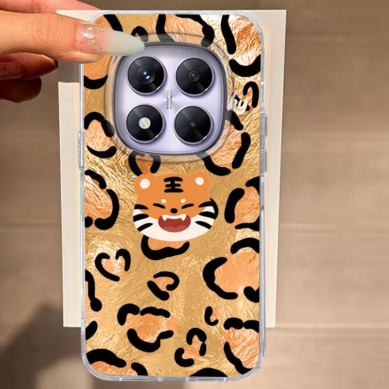 

Чехол для Redmi Note 14 Pro Plus 13 Pro 14S 14C 13C A3 Xiaomi 14T 13T Pro 5G Чехол для телефона Коричневый Леопардовый принт Для Redmi A5 TPU Чехол Redmi A3-A3X белый