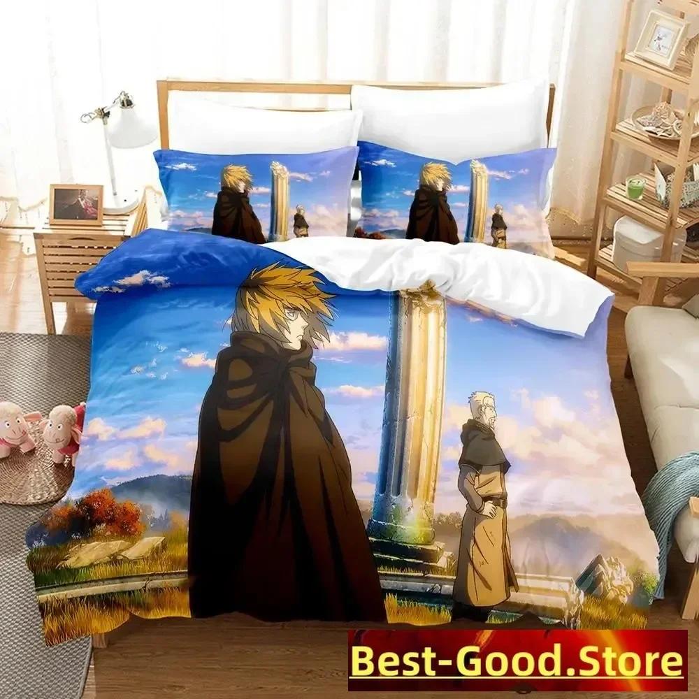 Vinland Saga Bettwäsche-Set, Bettbezug, Laken, bedrucktes Bettwäsche-Set, Kissenbezug, Bettdecke, Doppelbett, Queensize, Kingsize, Schlafzimmer