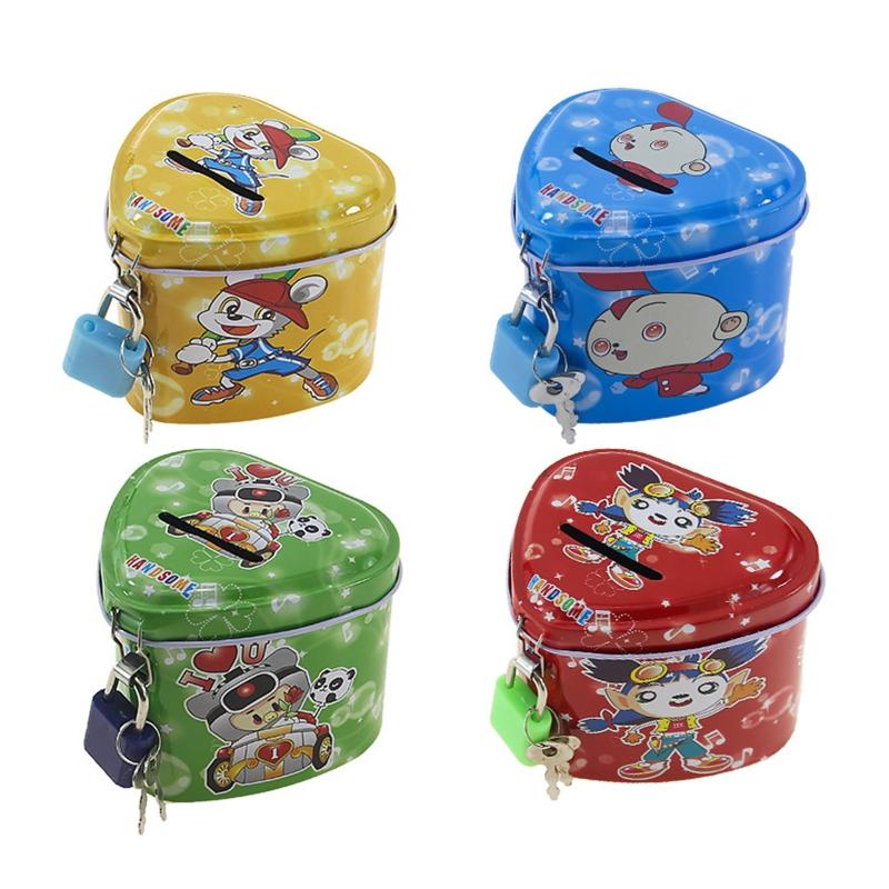 Cartoon Piggy Safe Money Box with Lock for Key for Creative Coin Boxes X3UC