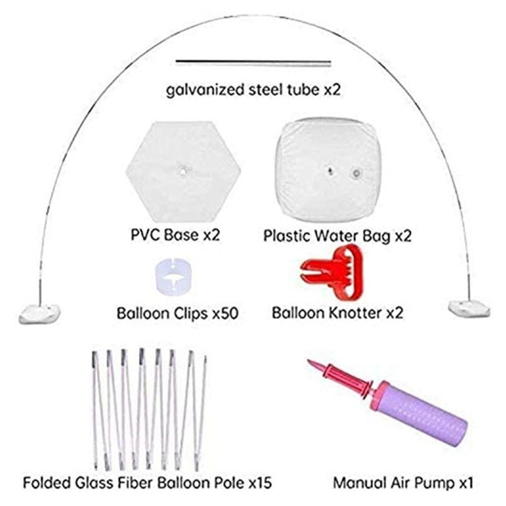 Adjustable Balloon Arch Kit 15 Fiber Rods Semicircle Frame Balloon Stand Holder with Accessories Balloon Arch Support