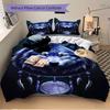 3pcs Set Wolf Moon 1 Quilt Cover + 2 Pillowcases, All Seasons Bedroom Setting, Perfect for Home and Dorm Decor A182