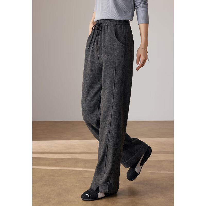 VICTORIA&VERA Women's Fleece-Lined Cuffed Casual Trousers