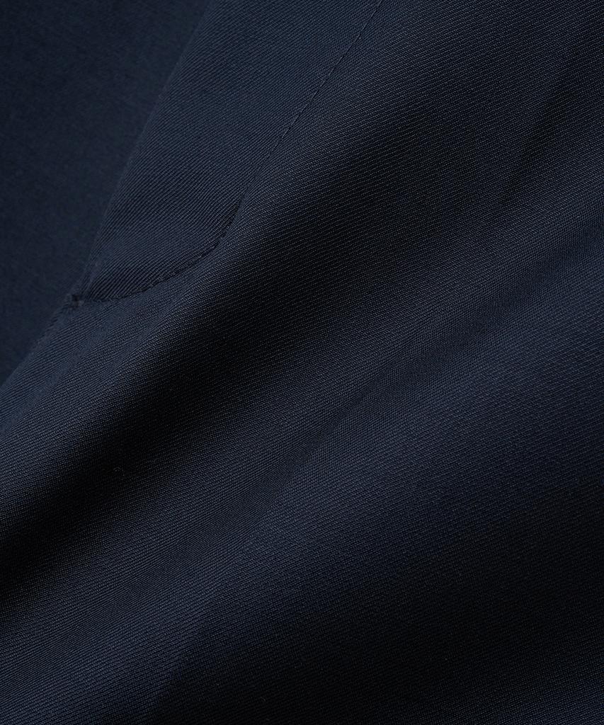 NOIRER Belted Wool Flare Slacks (Navy)