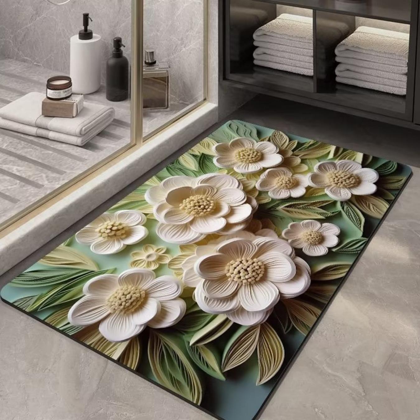 

Діатомовий друк Потовщення килимка для ванної кімнати Нековзкі килими для ванни В умивальнику Килимок на підлозі збоку ванни Килимок для душової кімнати Придверний килимок Memory Foam 3D Pad 600mm*900mm