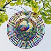 Pfau 3D Metall Windrad - Hängender Windfänger, Perfekte Außendekoration für Garten, Terrasse & Fenster - Ideales Geschenk für Mama, Ehefrau