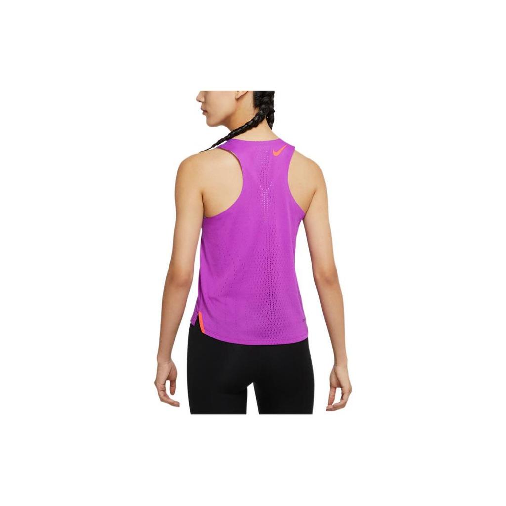 Nike Solid Color Knitted Sleeveless Round Neck Wide Strap Sports Vest Women tops Purple DM7552-551