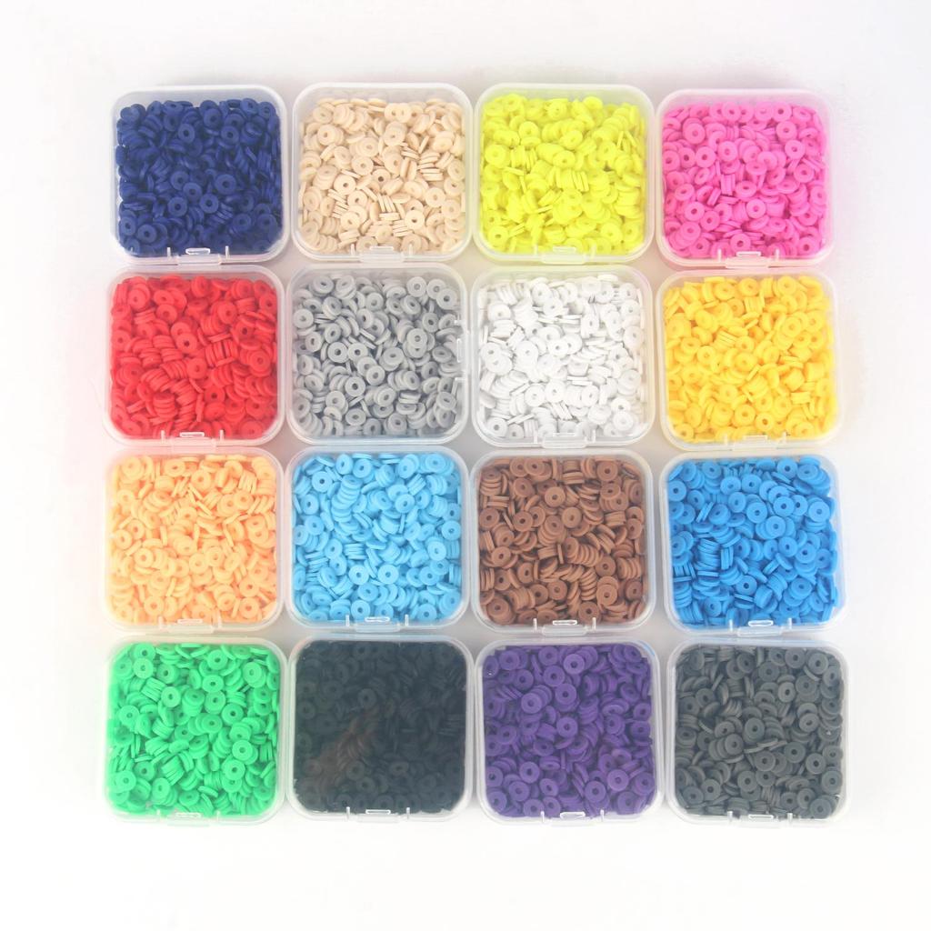 500pcs 6mm Clay Beads Slice Polymer Clay Spacer Beads Chip Disk Round Heishi Beads For Jewelry Making DIY Handmade Accessories