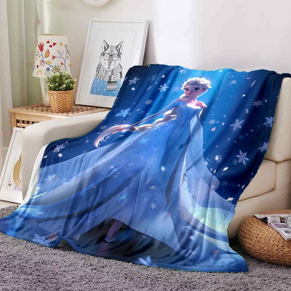 1Pc Elsa'S Winter Fantasy Blanket For Couch Bed Plush Cozy Fuzzy Blanket Super Soft Warm Blankets For Fall And Winter 091871
