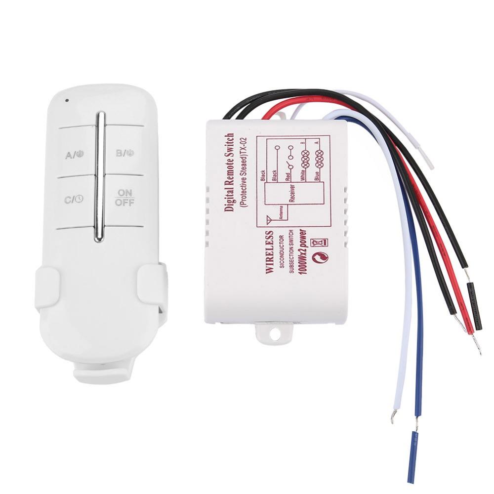 Receiver System 220V Remote Control Switch 1/2/3/4 Ways ON/OFF Receiver Switch Digital Control Selector Lights Lamp