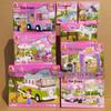 Xiao Luban Pink Dream Romantic Town Restaurant Model Building Set for Girls