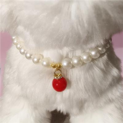 Neues Haustierhalsband Perlenanhänger Halskette Katzenschmuck Niedliches Halsband Welpenzubehör Hundekette Chihuahua Hochzeitsschmuck Zeug