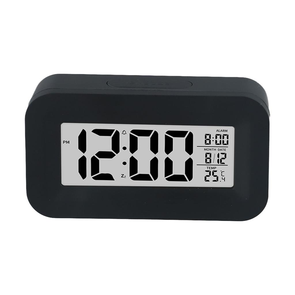 Digital LCD Alarm Clock with Calendar and Thermometer for Desk and Office Decor Multiple Alarm Settings and Gradual Sound