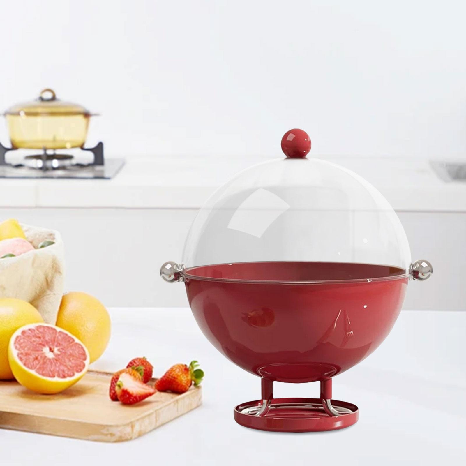 

Fruit Bowl with Lid, Multipurpose with Drain Tray, Large Capacity,Storage Bowl for Tabletop,Home Centerpiece,Kitchen,Dining Room красный