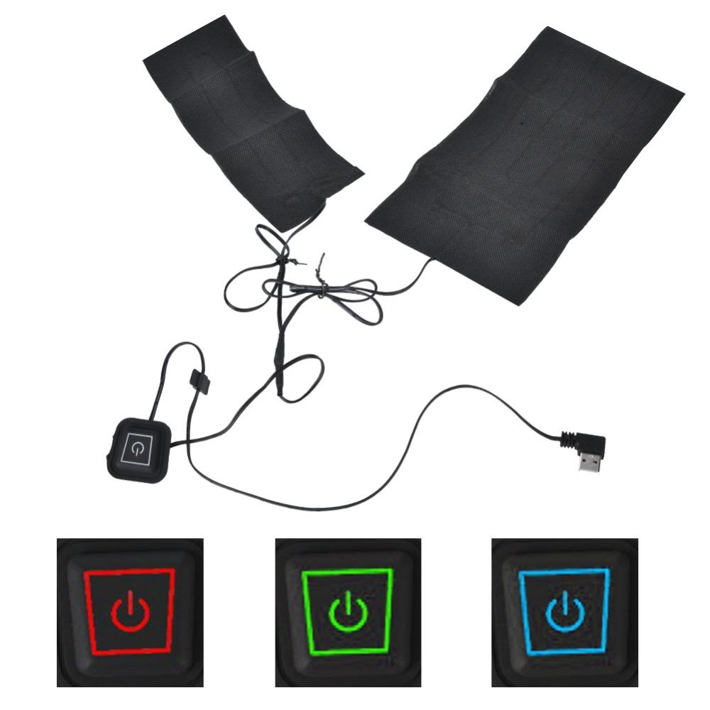 1 Set USB Electric Heating Pad 5V 2A Heating Film Durable Heating Pad  Outdoor Use