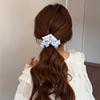 Blue and White Checkered Fabric Hair Band for Short Ponytails, Elegant and Versatile Headband for Updos